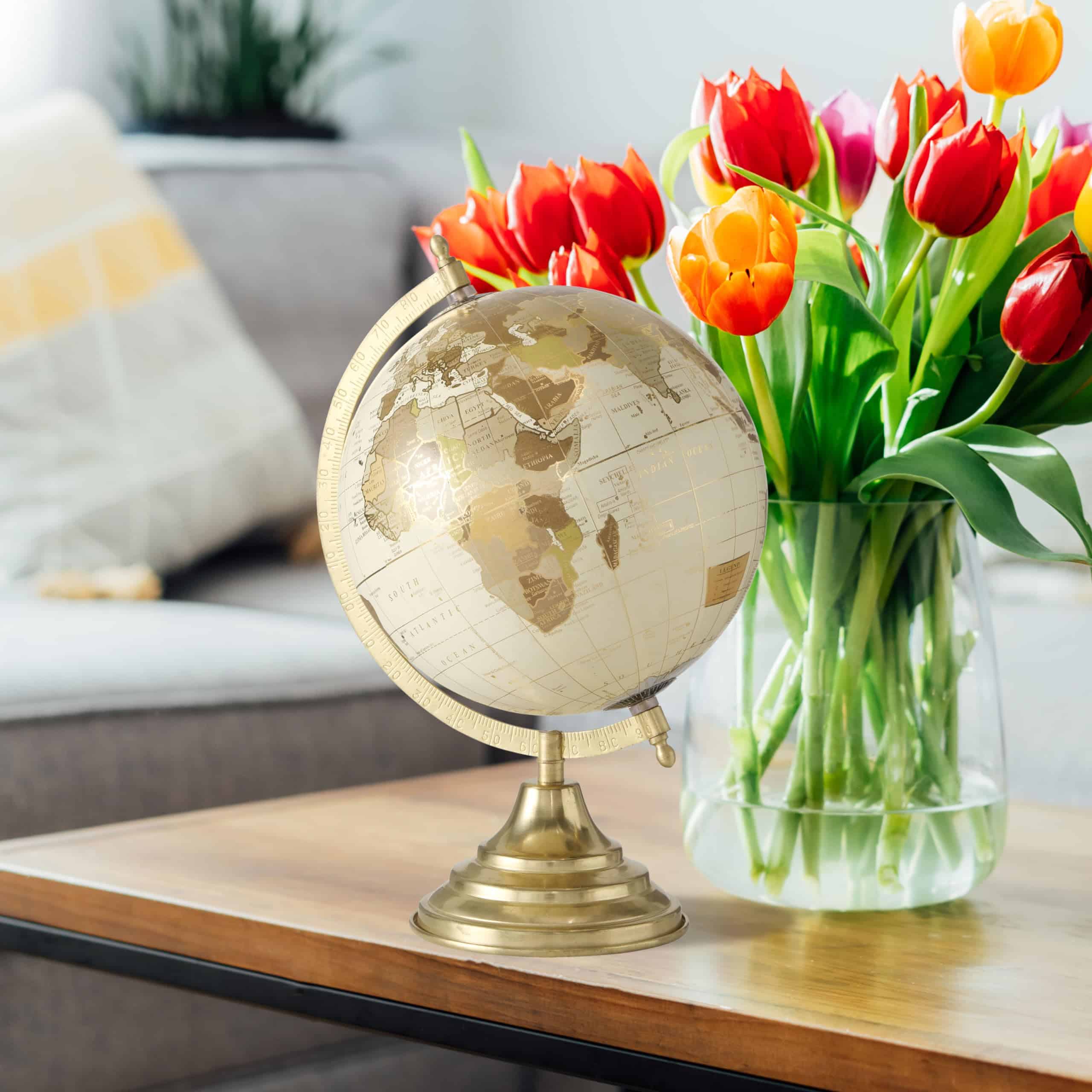 Globo de Exploradores con Detalles Incisos, Marfil, Beige - Imagen 6