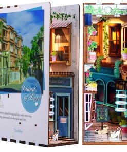 Kit de Librero DIY ROCOXIA, Puzzle de Madera 3D con Luz LED