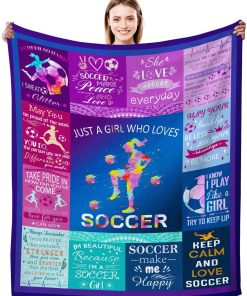 Manta de Fútbol Regalos para Niñas Mujeres Cobija de Fútbol