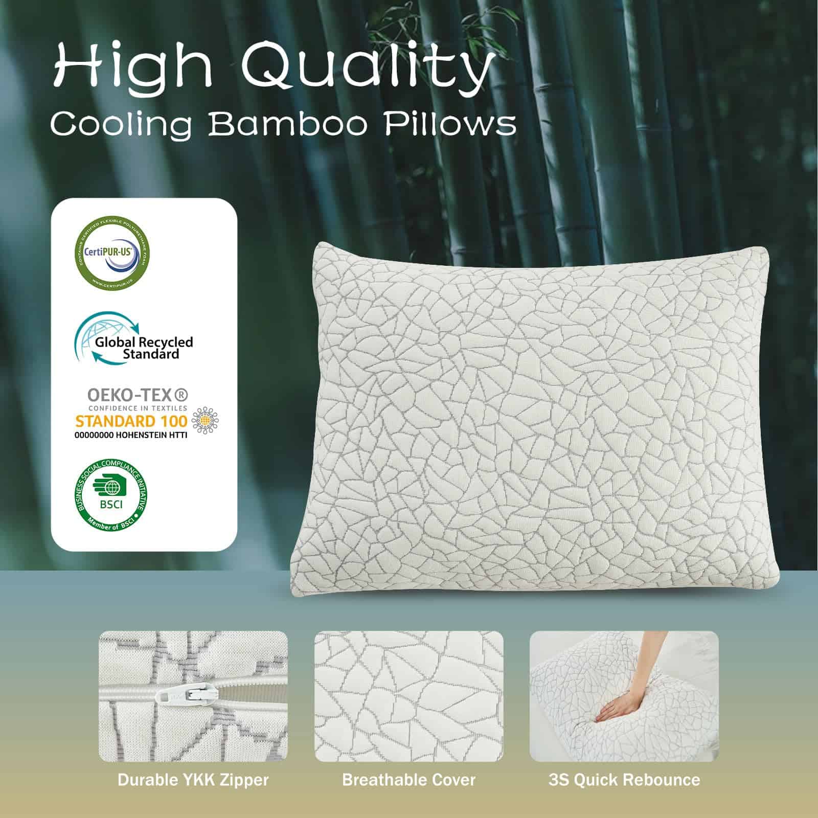 Almohada de Espuma Viscoelástica KUSNUG para Dormir, - Imagen 4