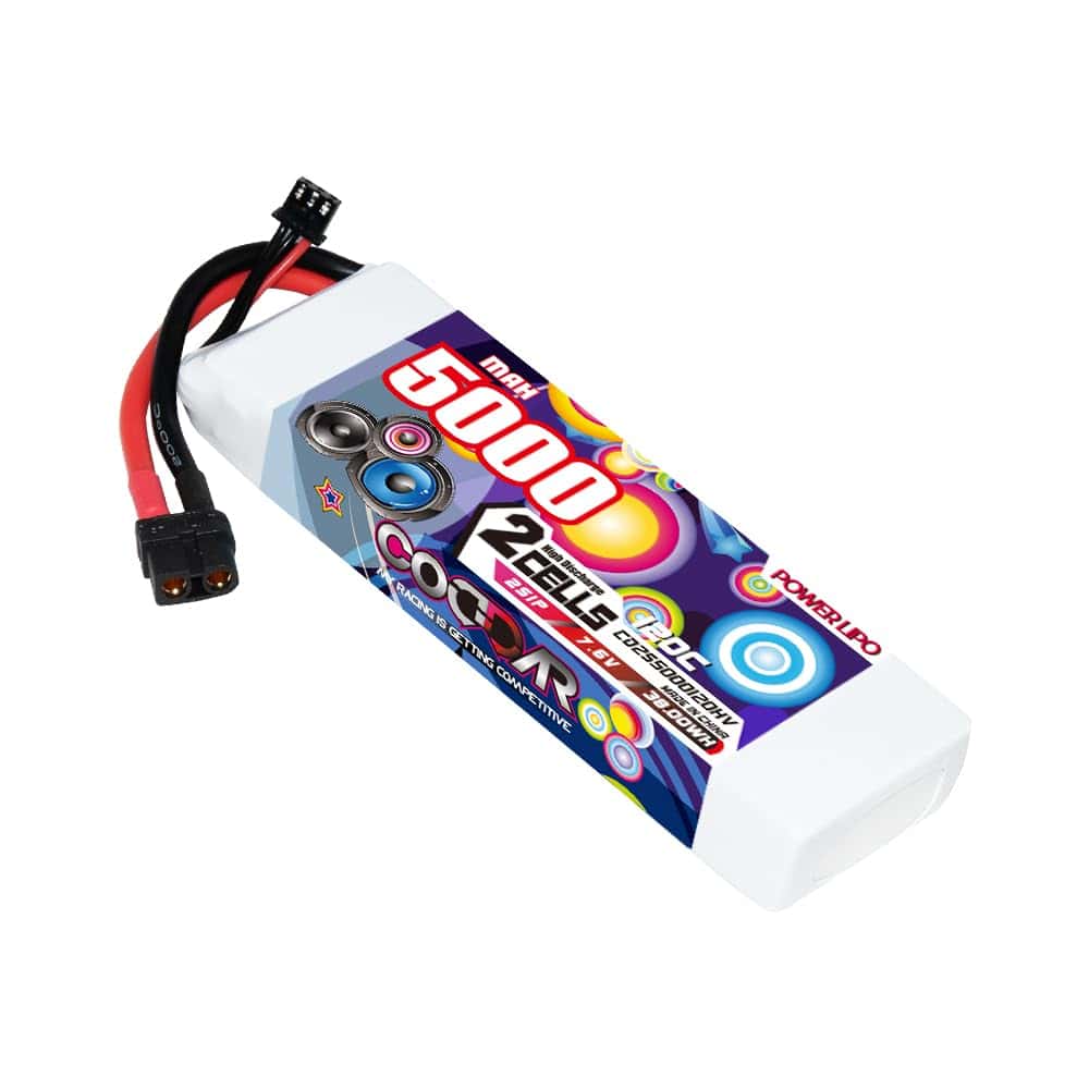 Batería LiPo CODDAR 5000mAh 2S 7.6V 120C con Conector XT60