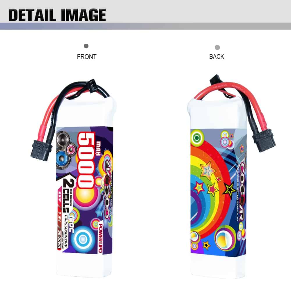 Batería LiPo CODDAR 5000mAh 2S 7.6V 120C con Conector XT60 - Imagen 7