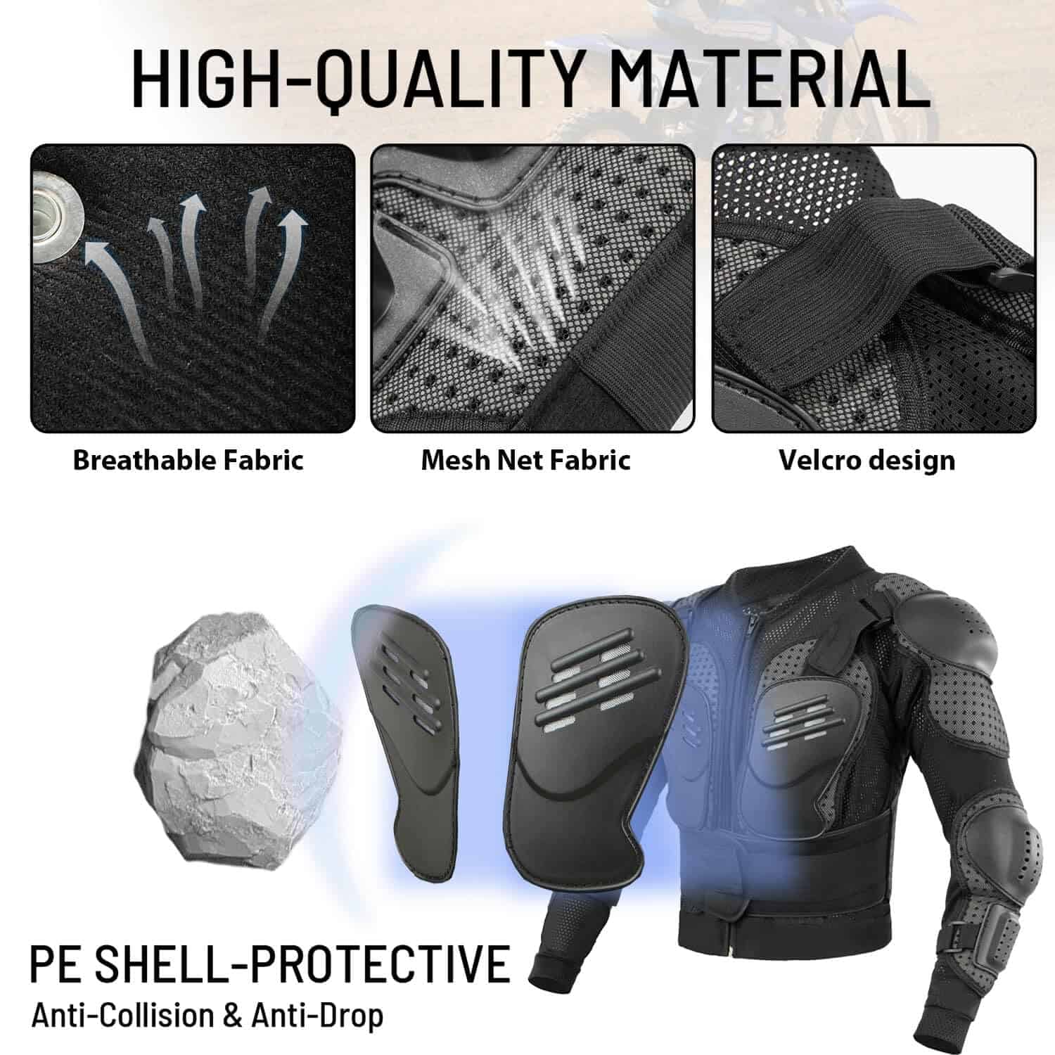 Chaqueta de armadura completa para motocicleta para niños, - Imagen 5