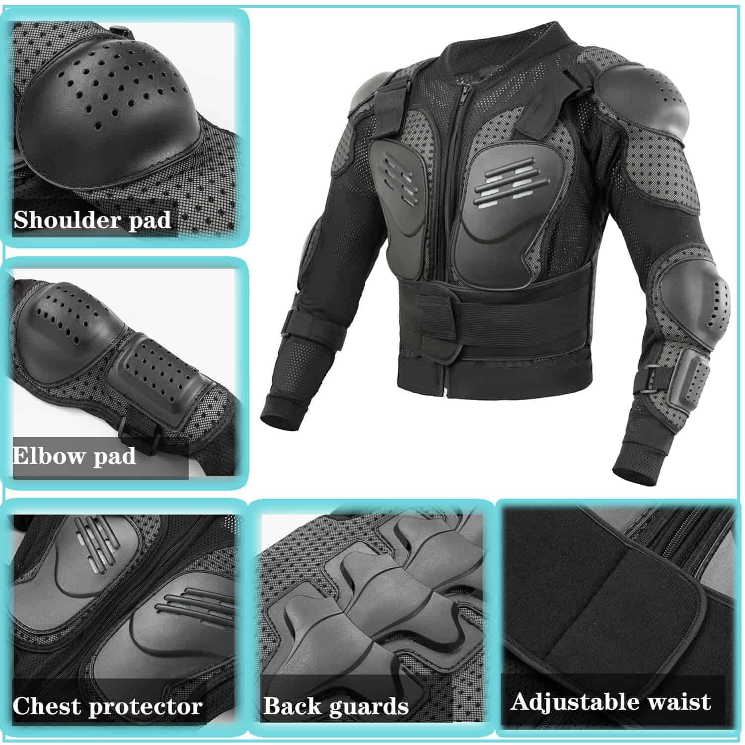 Chaqueta de armadura completa para motocicleta para niños, - Imagen 4