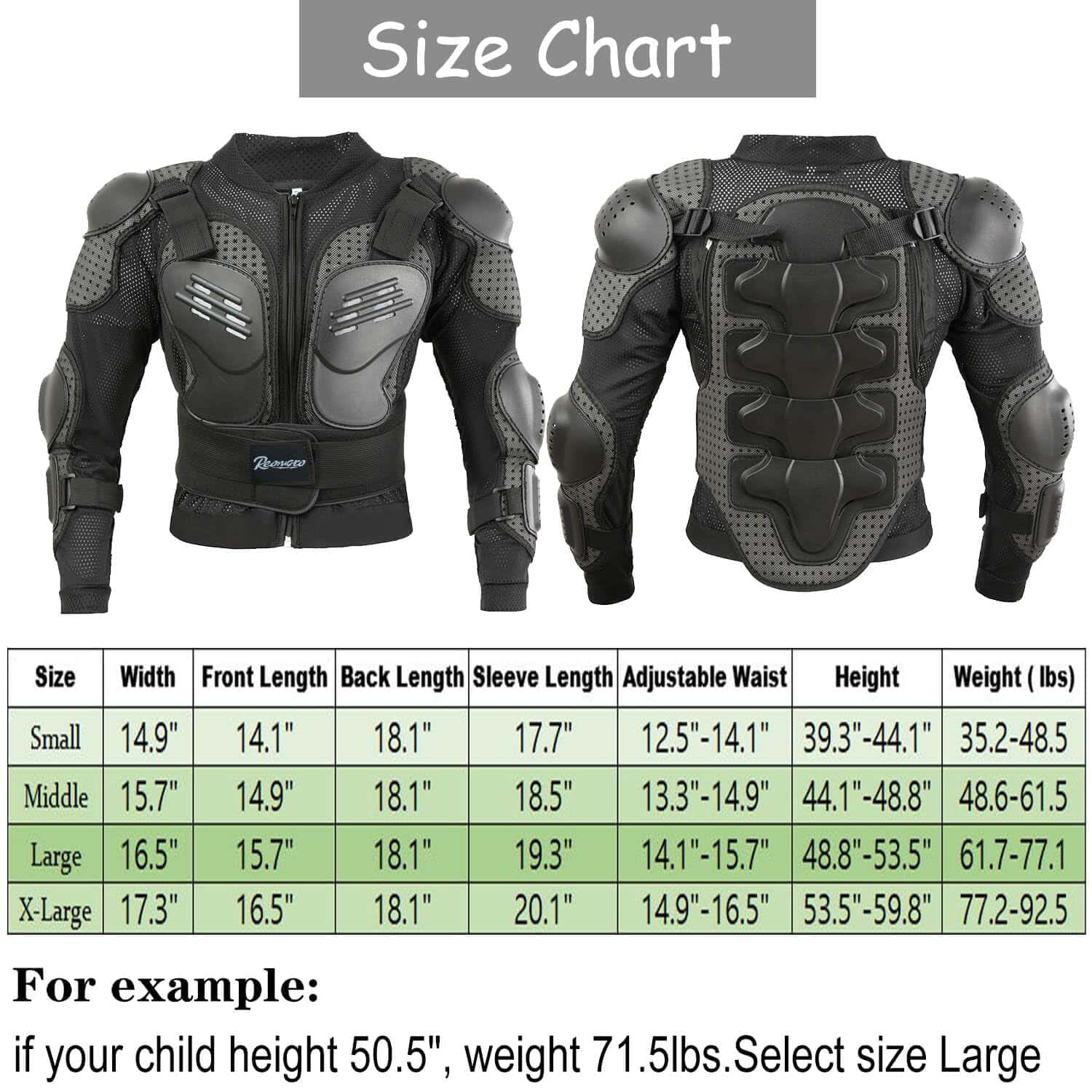 Chaqueta de armadura completa para motocicleta para niños, - Imagen 3
