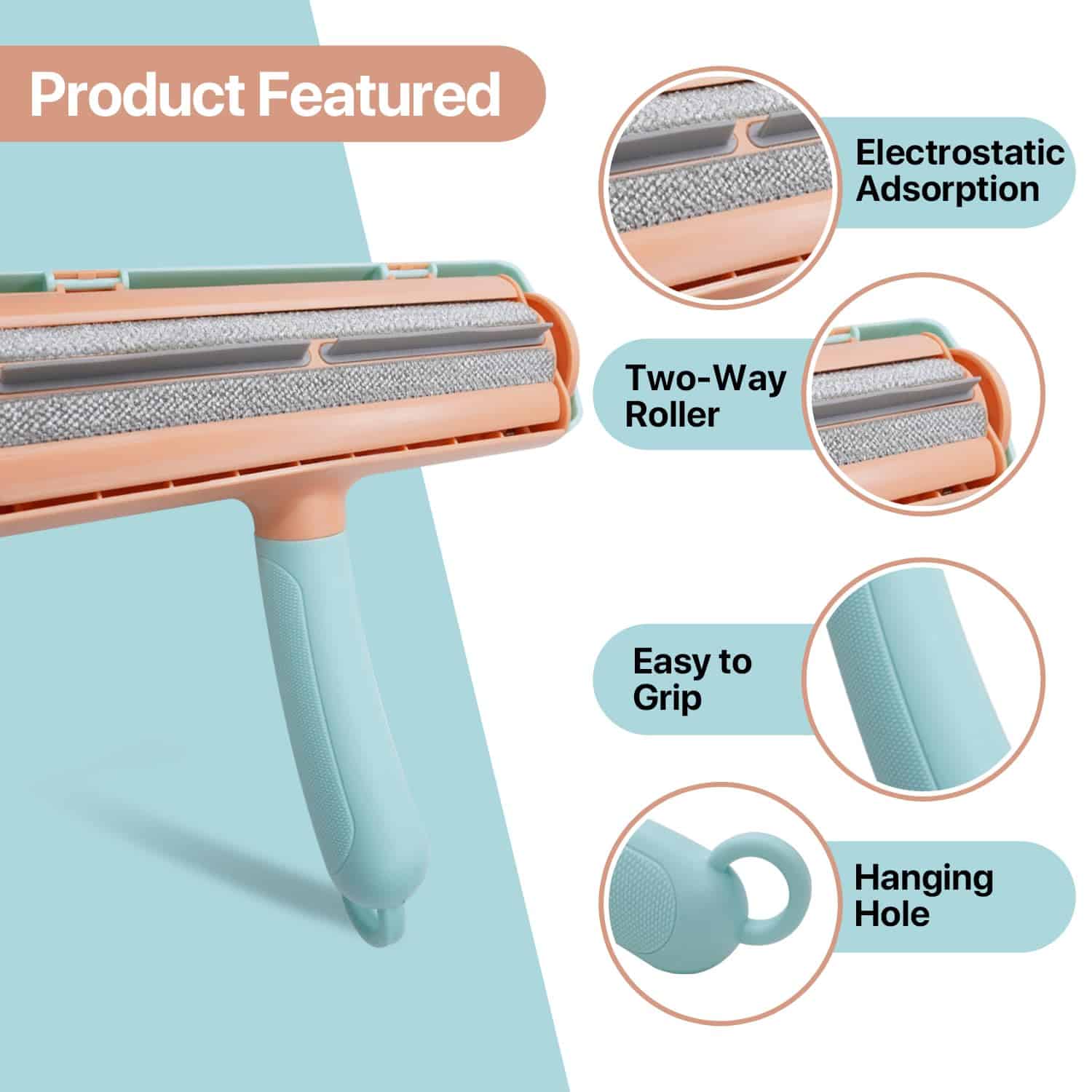 Removedor de Pelos de Mascotas PetKube y Rodillo Adhesivo - Imagen 5