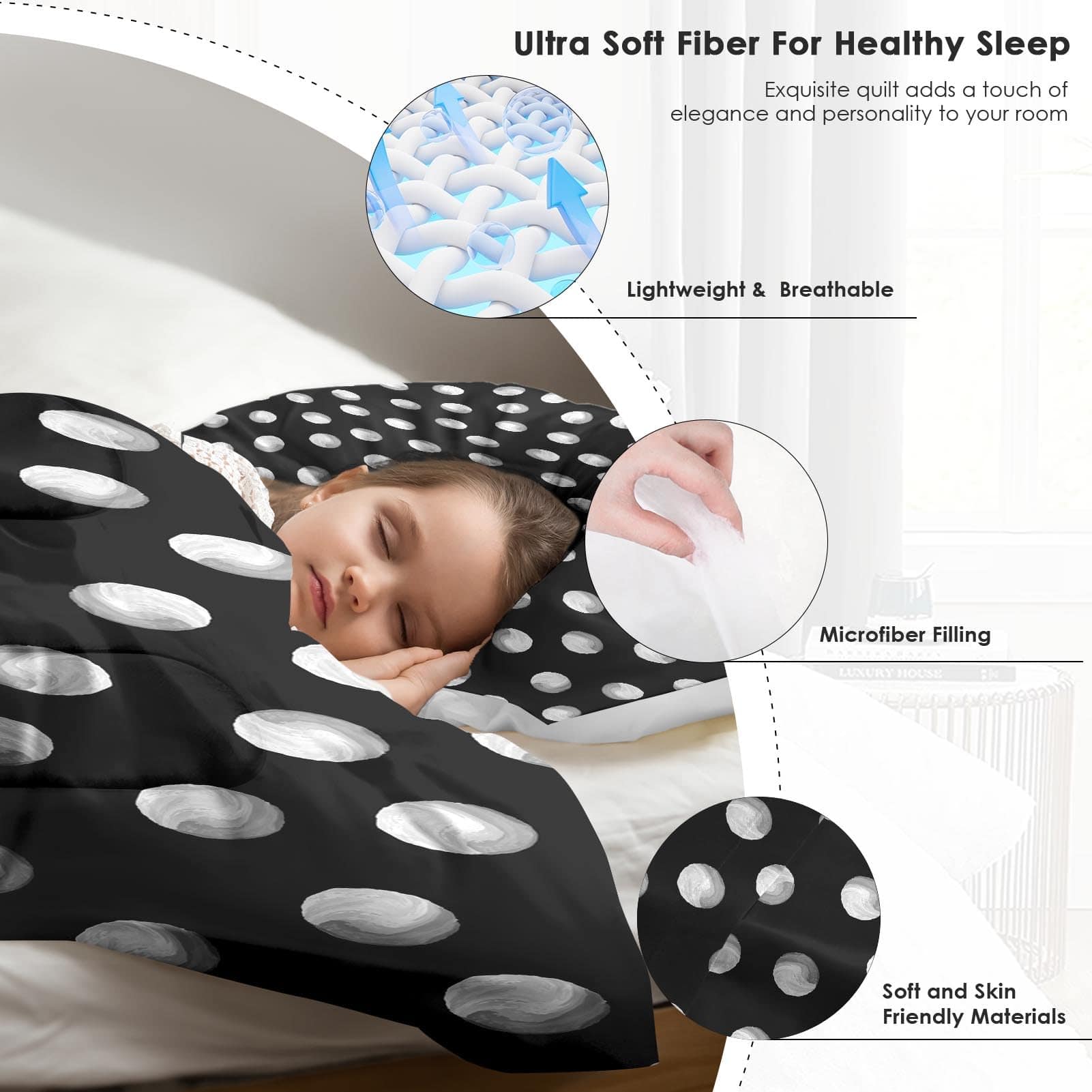 Juego de Edredón Tamaño King Pinbeam, Puntos Polka Vintage - Imagen 6