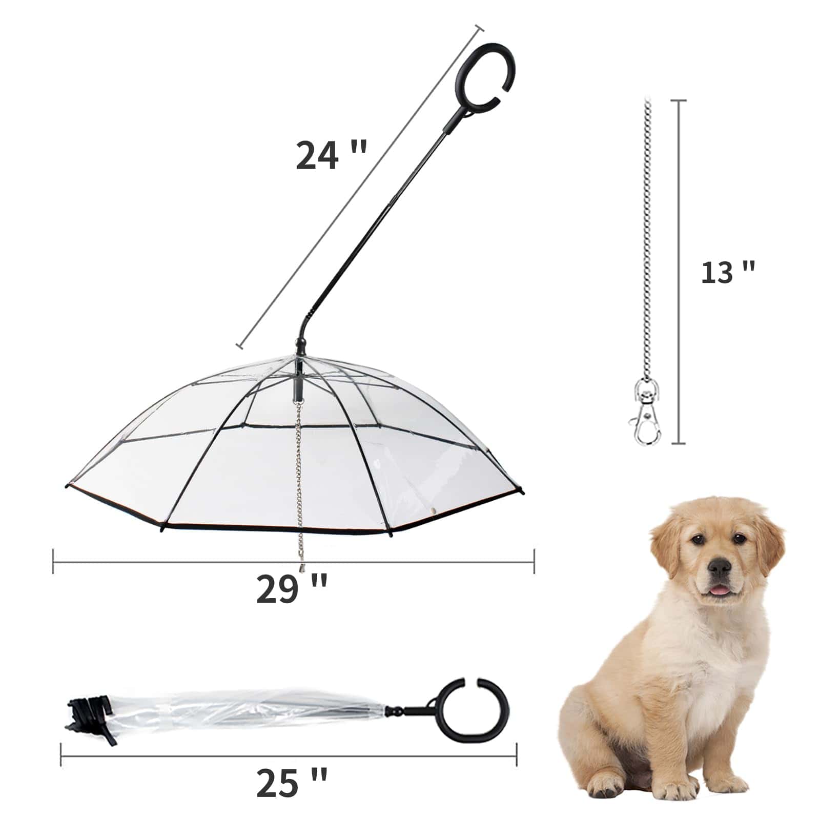 Paraguas para Perros Billionchains con Mango Ajustable - Imagen 4