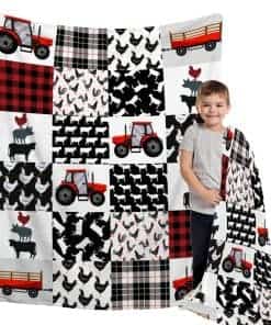 Manta de cobija de terciopelo de franela de tractor de