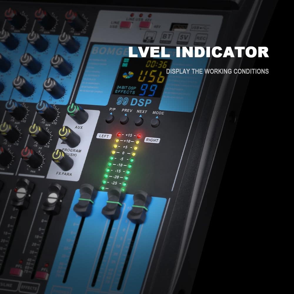 Consola Mezcladora Profesional BOMGE de 8 Canales con - Imagen 4