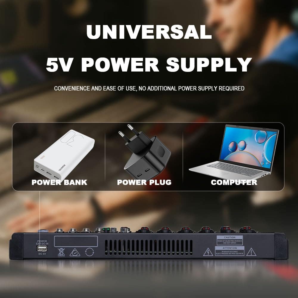 Consola Mezcladora Profesional BOMGE de 8 Canales con - Imagen 5