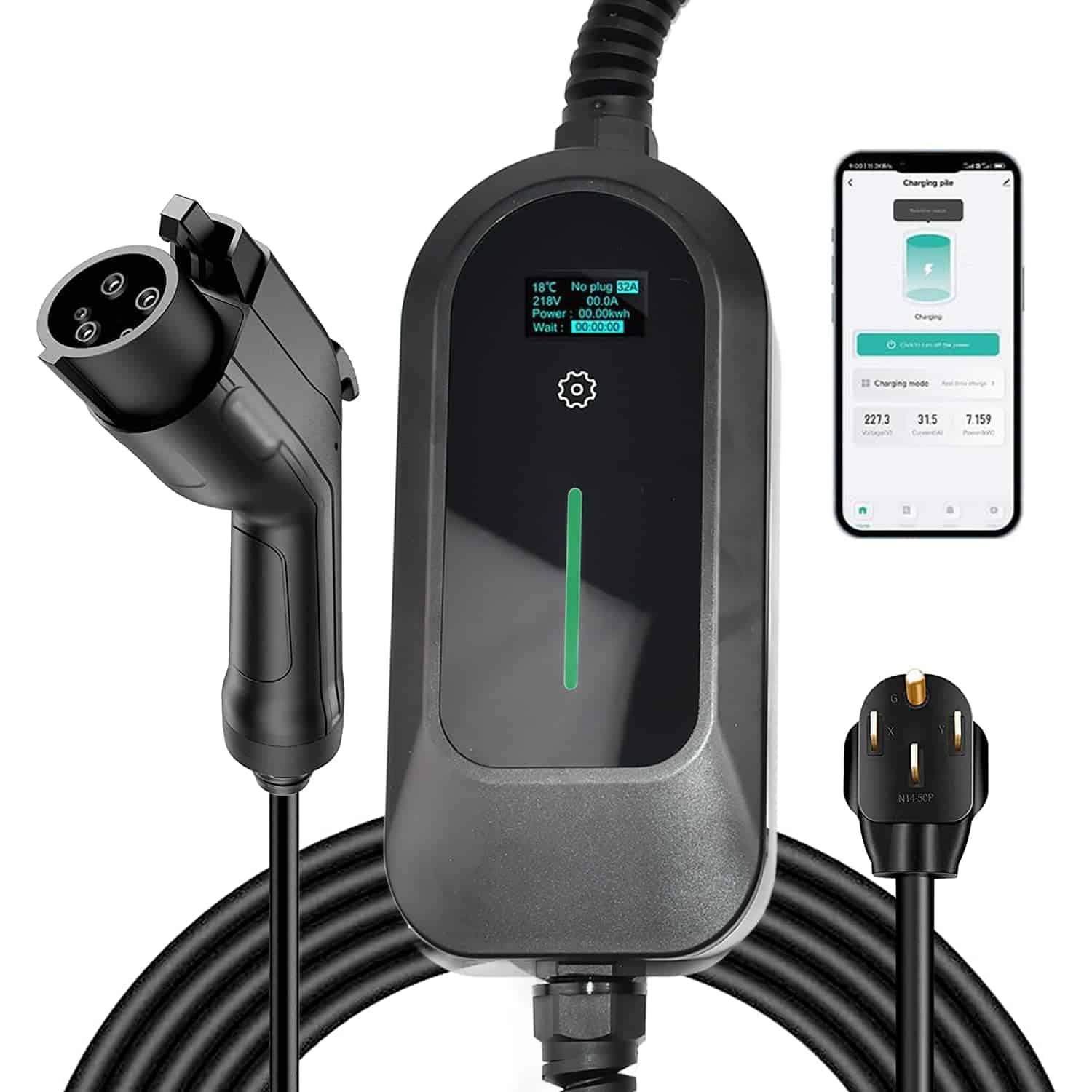 Cargador EV Solotech Nivel 2, 32Amp Cargador Eléctrico