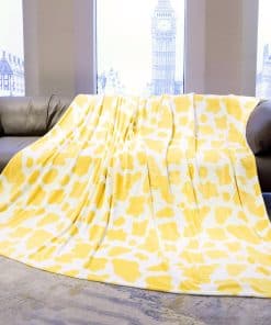Manta de Felpa Tamaño Queen para Cama Limón Amarillo Claro