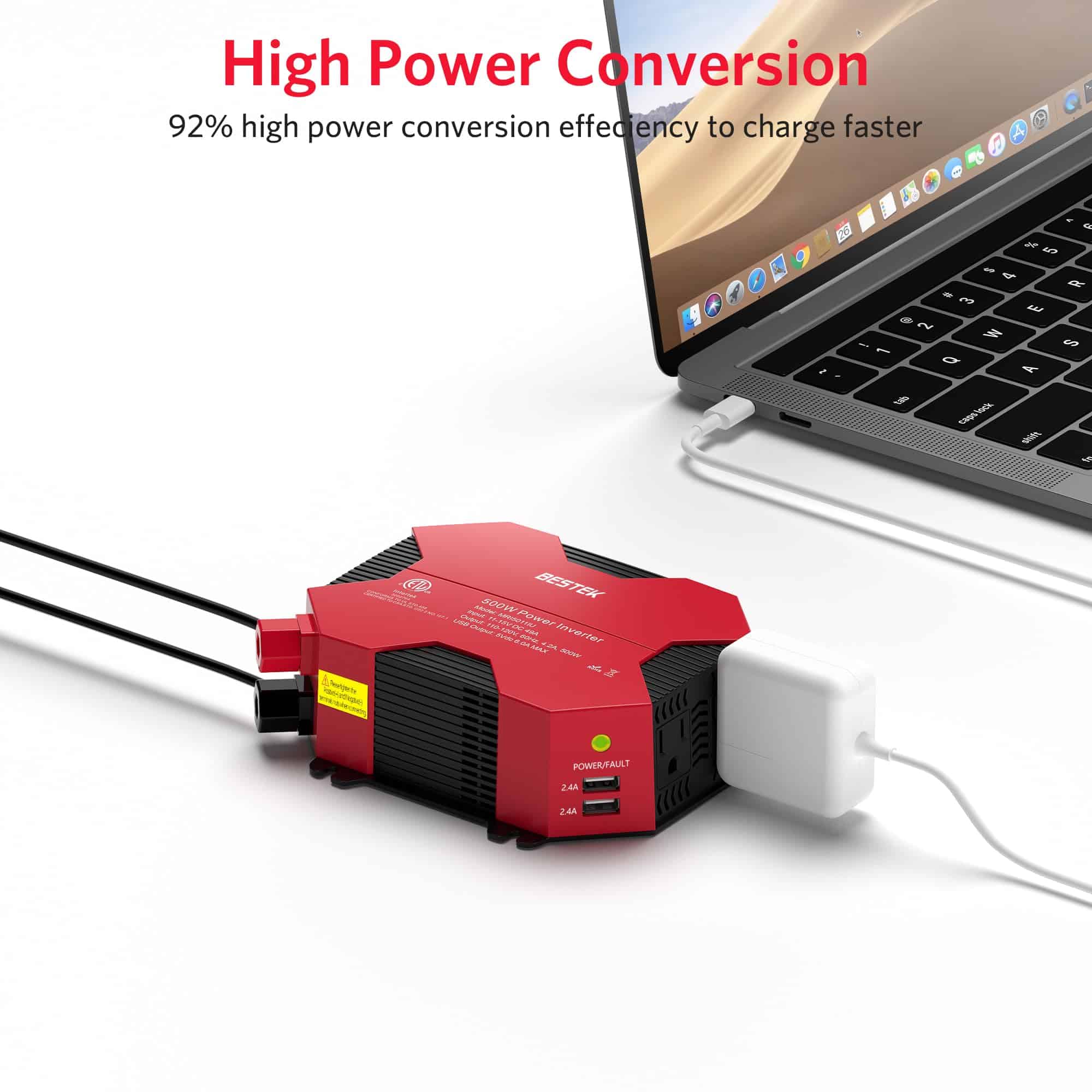 Inversor de Corriente para Automóvil BESTEK de 500 vatios - Imagen 8