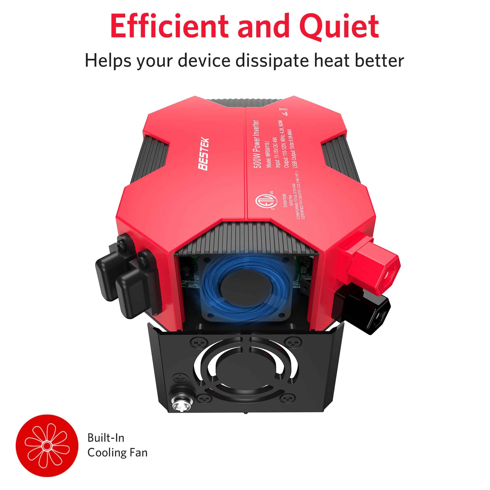 Inversor de Corriente para Automóvil BESTEK de 500 vatios - Imagen 7