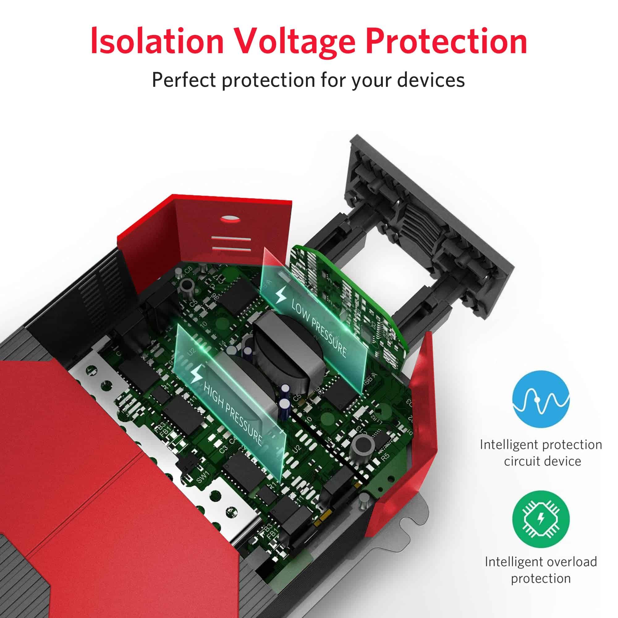 Inversor de Corriente para Automóvil BESTEK de 500 vatios - Imagen 5
