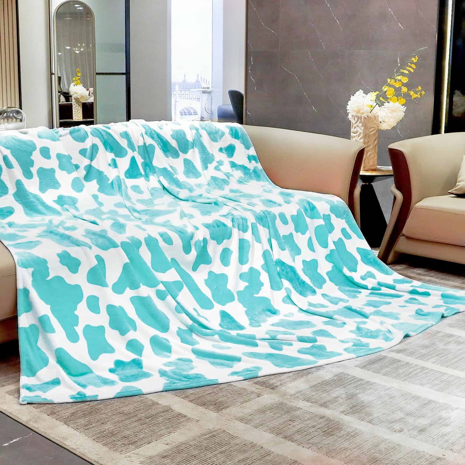 Manta y Cobijas de Vellón Azul Queen Size - Manta de Vellón