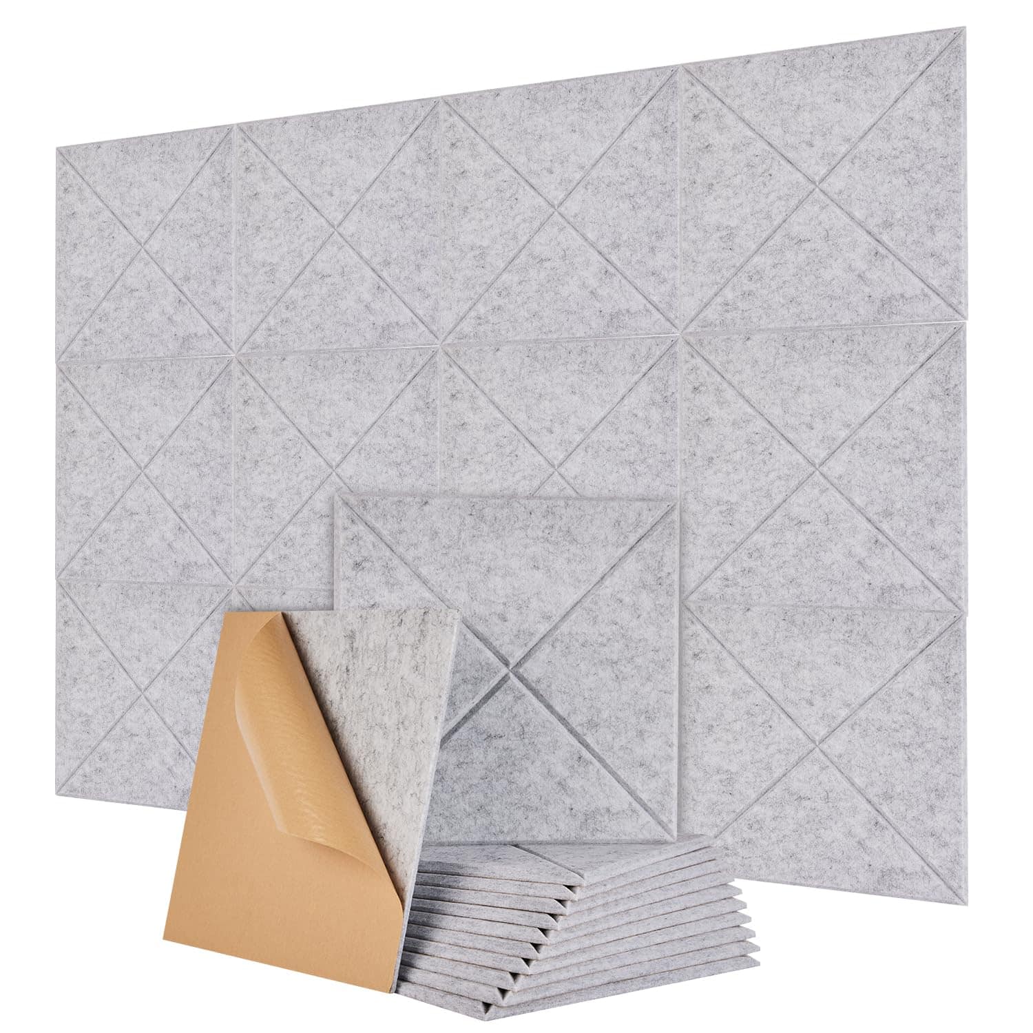 Paneles Acústicos Autoadhesivos, 12 Pcs 12" - Densidad