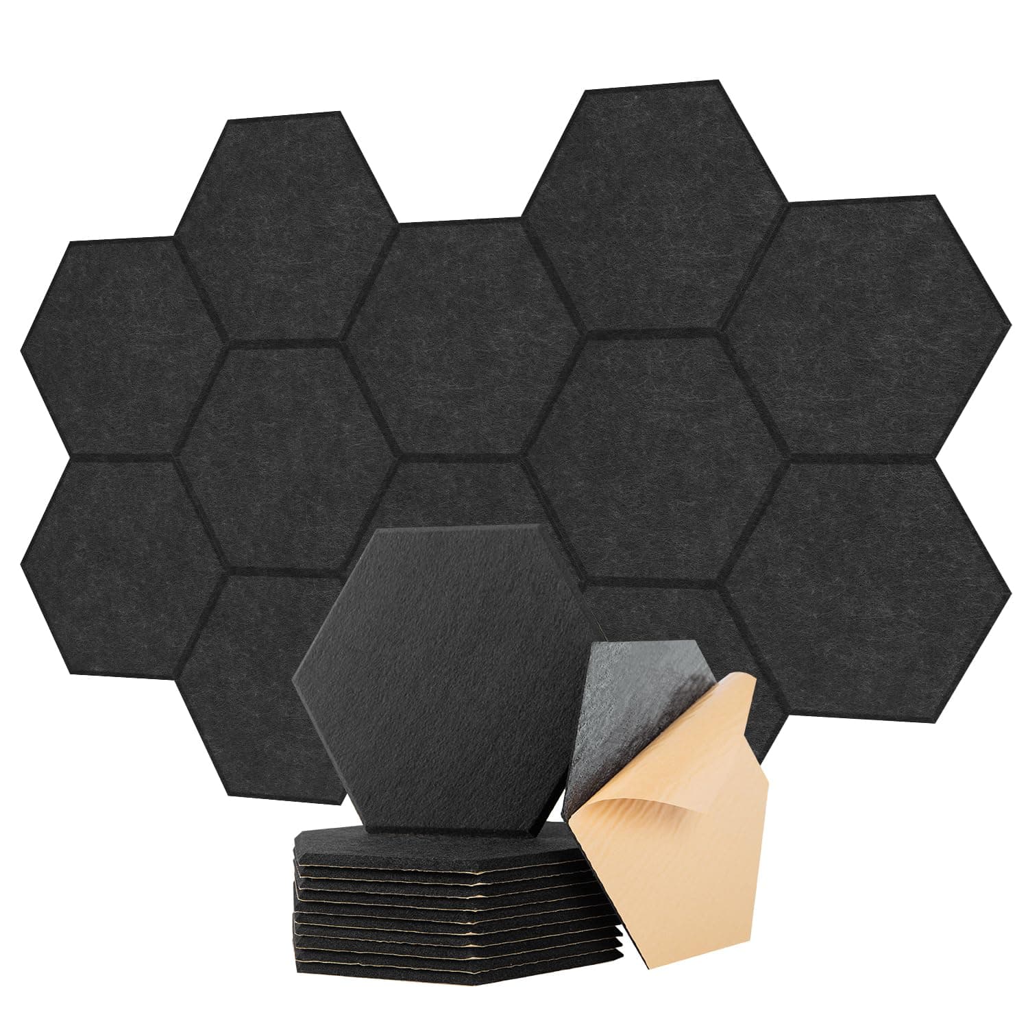 Paneles Acústicos Autoadhesivos, 12 Piezas 12" - Densidad