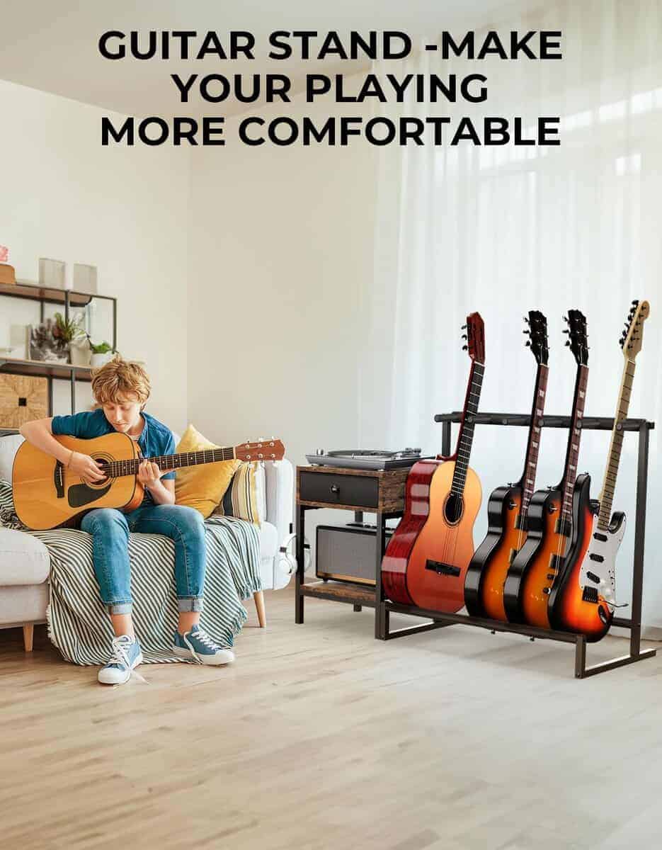 Soporte de Guitarra Yamagahome, Percha de 5 Espacios con - Imagen 8
