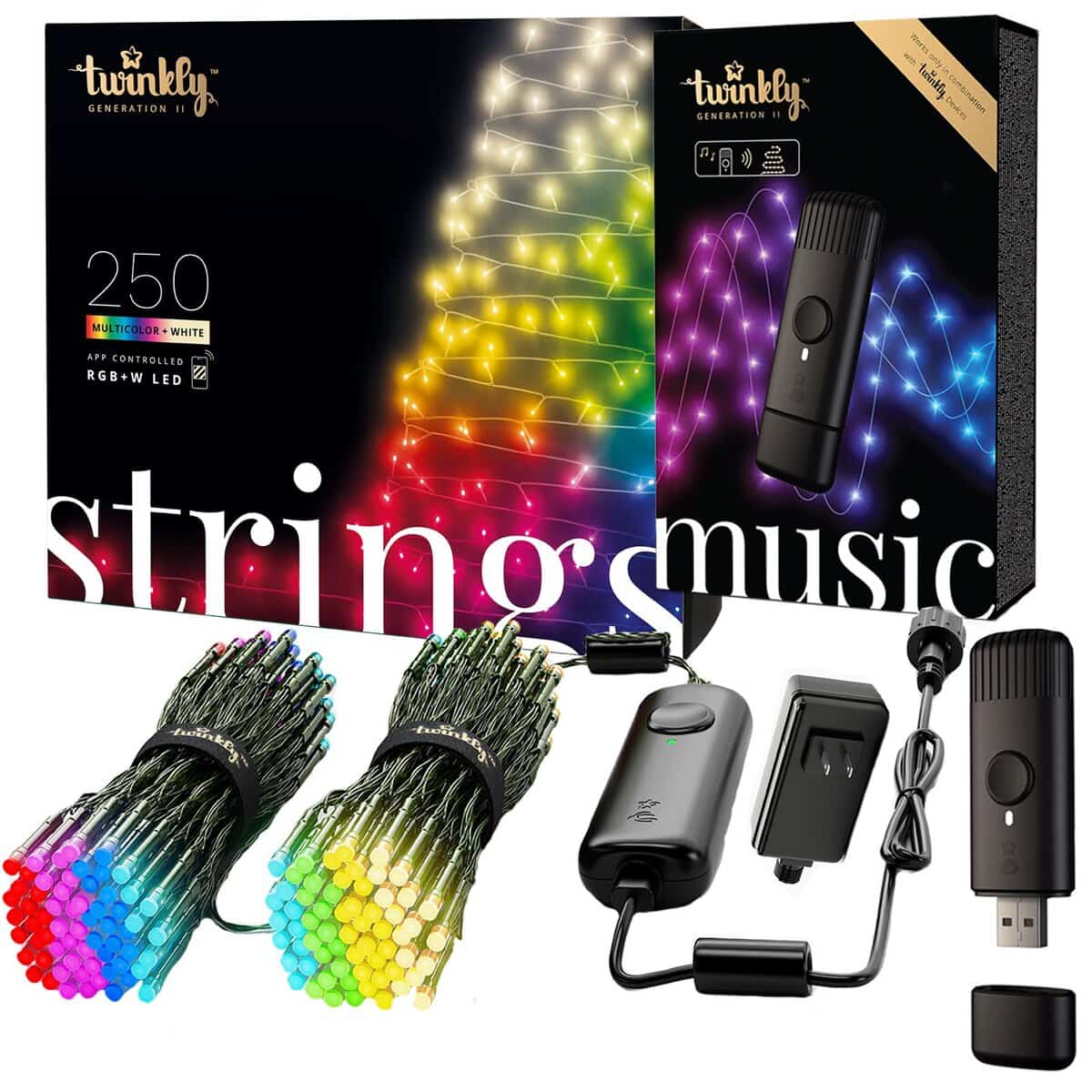 Luces de Navidad Twinkly para Árbol, Uso Exterior, 400 LED