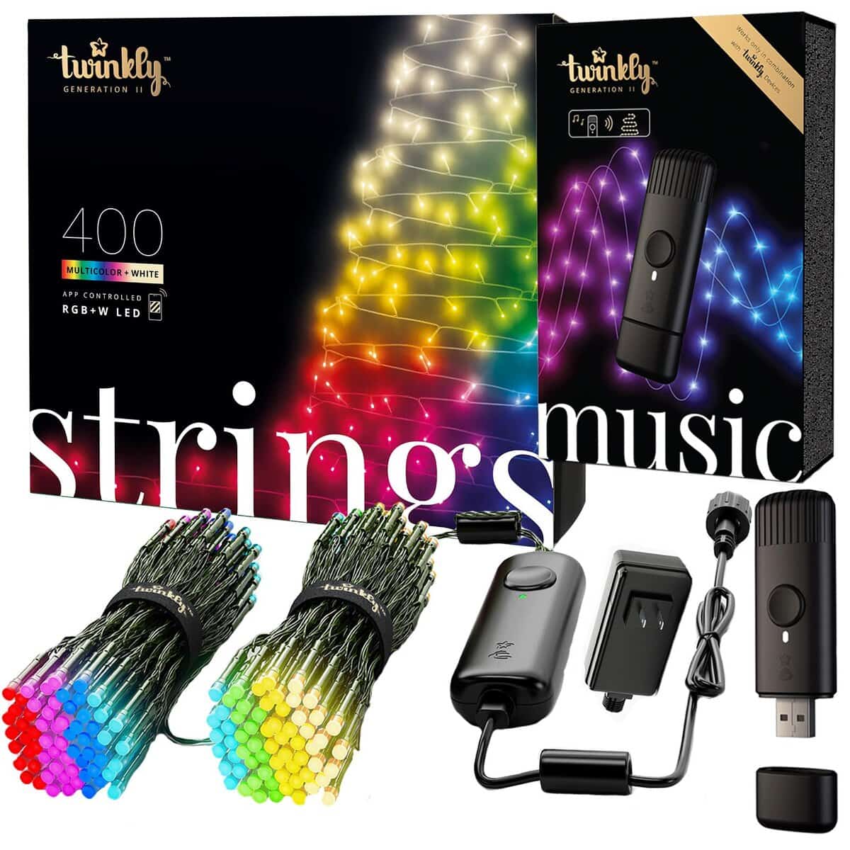 Luces de Navidad Twinkly para Árbol, Uso Exterior, 400 LED