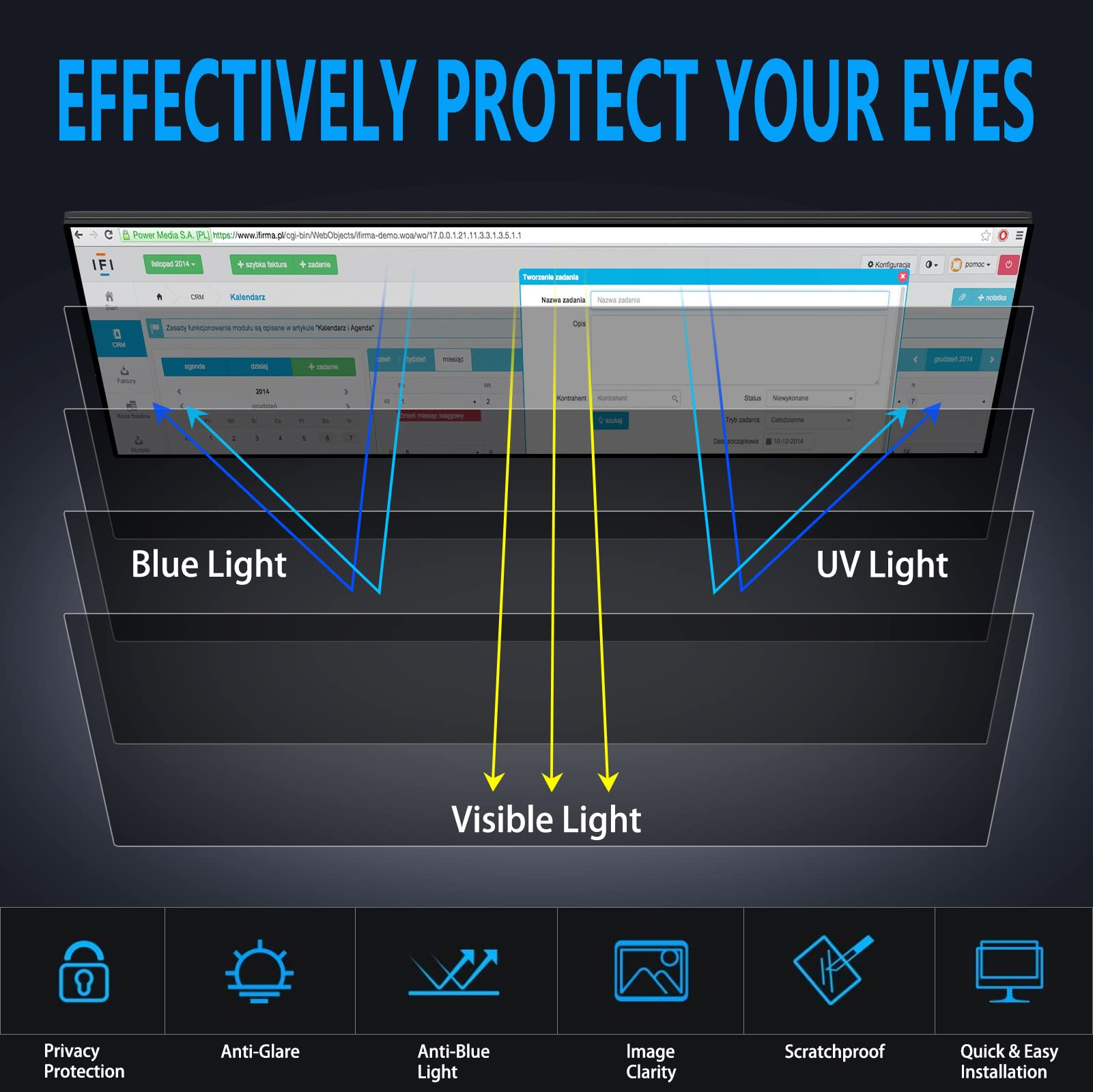 Ceydebne Filtro de Pantalla de Privacidad para Computadora - Imagen 4