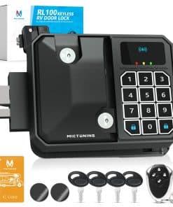 Cerradura de Puerta sin Llave para RV MICTUNING, Negra,