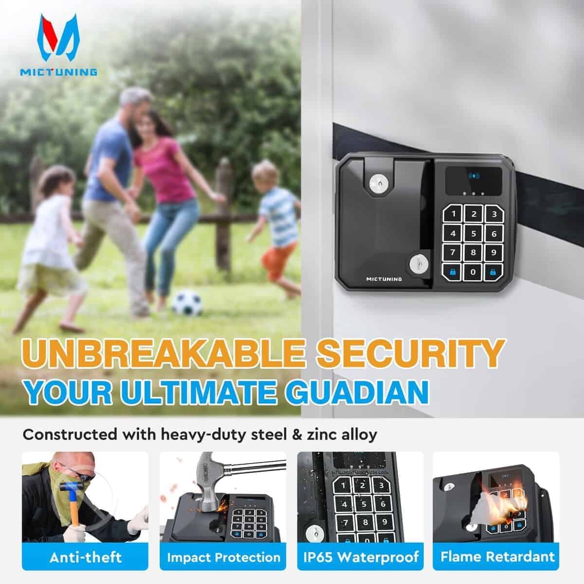 Cerradura de Puerta sin Llave para RV MICTUNING, Negra, - Imagen 7