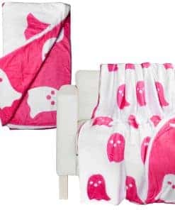 2024 Manta Reversible Súper Suave de Fantasma Rosa Viral de