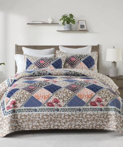 Colcha Floral DDUOXIN Tamaño King 120"x120" - -Marrón