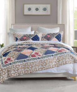 Juego de Edredón King DDUOXIN Farmhouse -Azul Marino Marrón