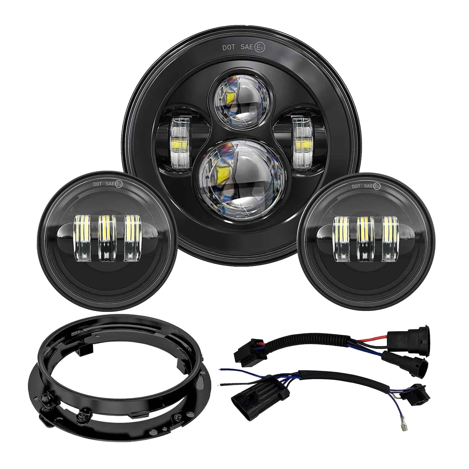 AVOUZ Faro LED de Motocicleta de 7 pulgadas + Luces de