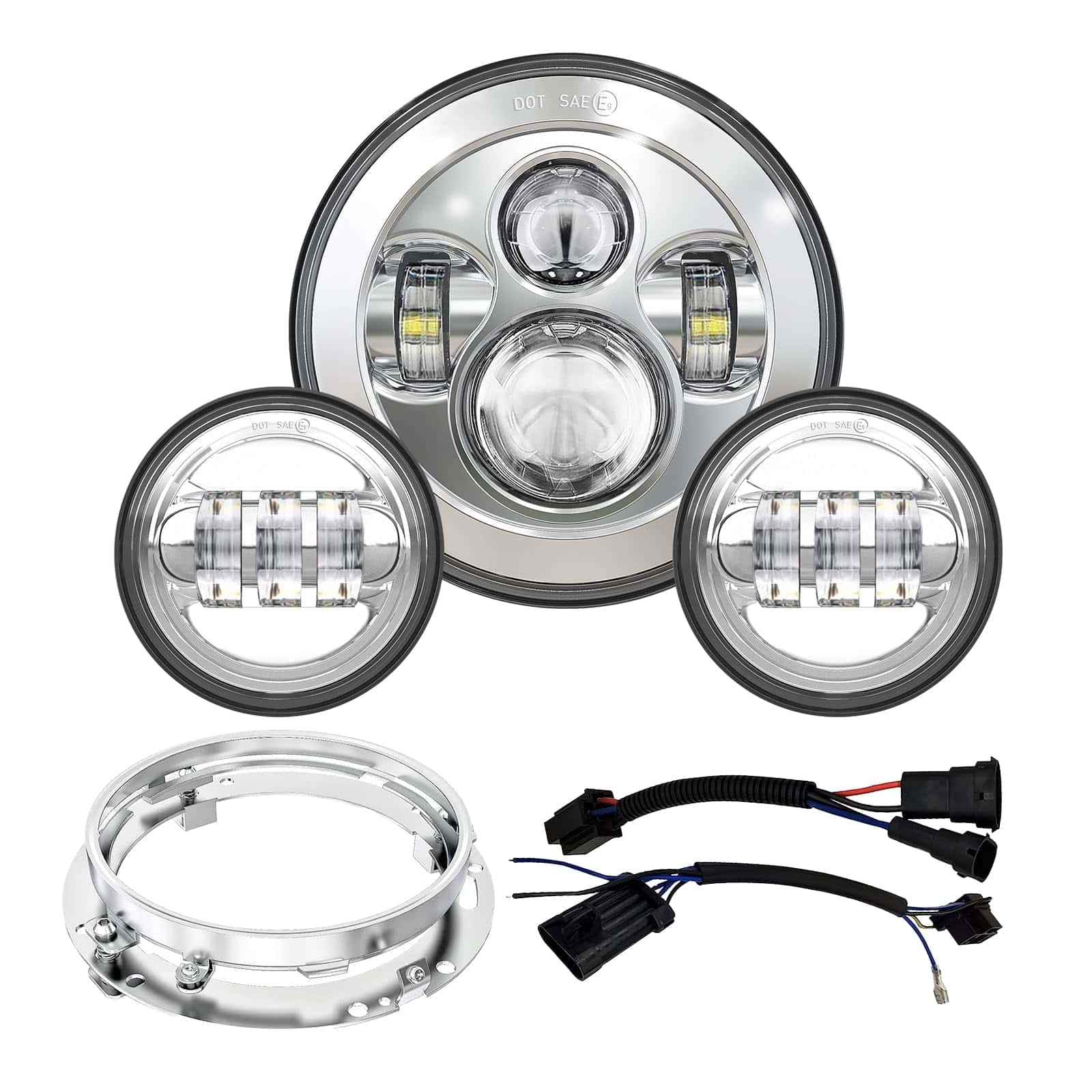 AVOUZ Faro LED para Motocicleta de 7 pulgadas con Luces de