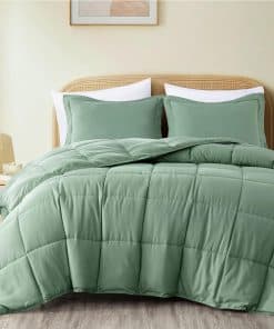 Juego de Edredón de 3 Piezas en Color Verde Salvia Tamaño