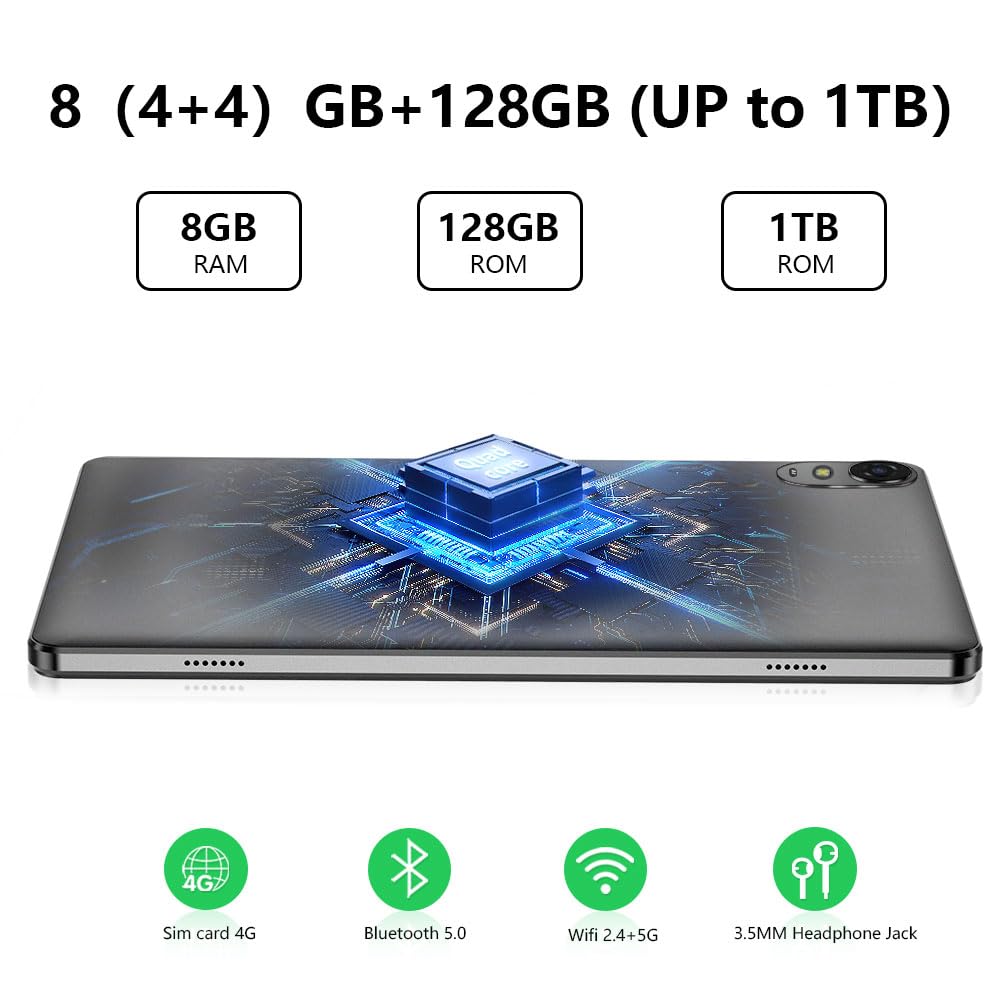 Tableta JUNINKE de 10 pulgadas Android 13, 8GB (4+4) RAM - Imagen 4