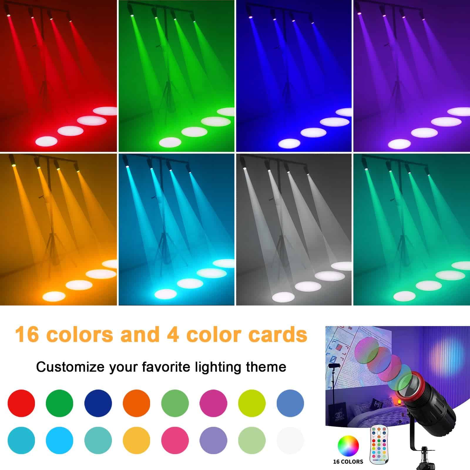 AeeKoo Pinspot Lights, Enfoque Manual 18W Foco de Bola de - Imagen 3