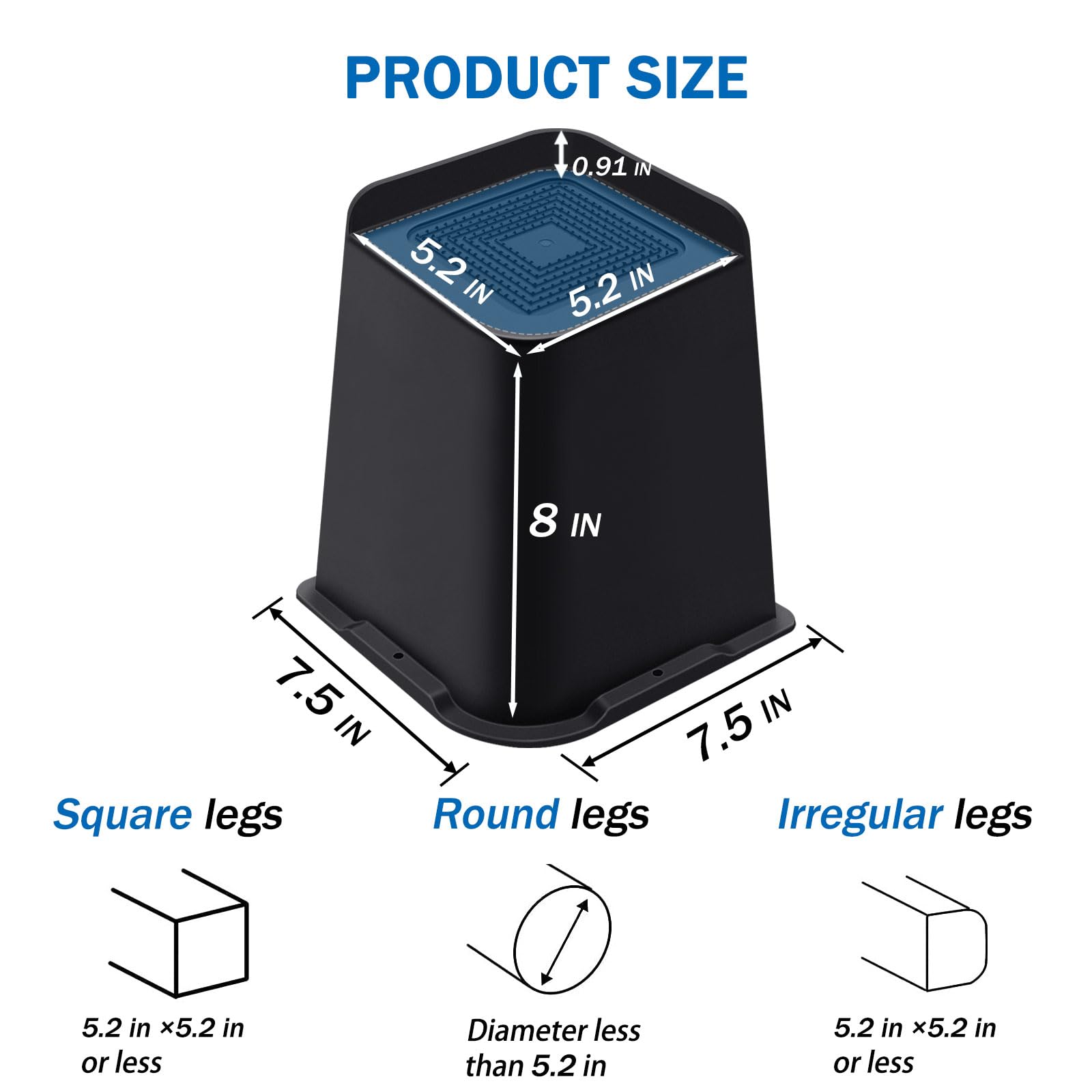 Elevadores para Cama ANNKUT de 8 Pulgadas de Alta - Imagen 3