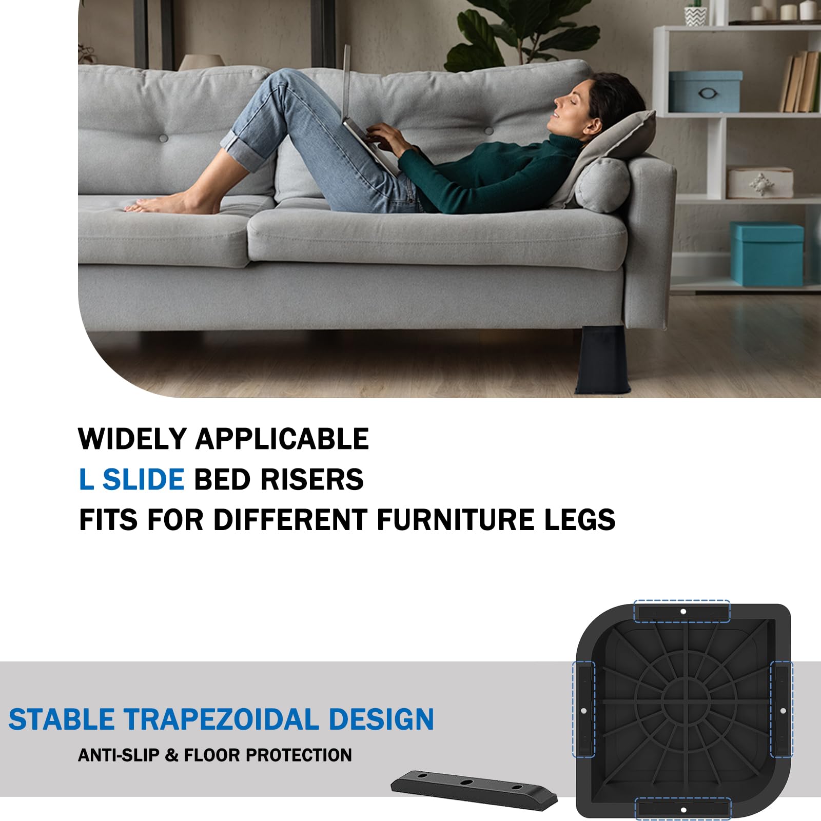 Elevadores para Cama ANNKUT de 8 Pulgadas de Alta - Imagen 7