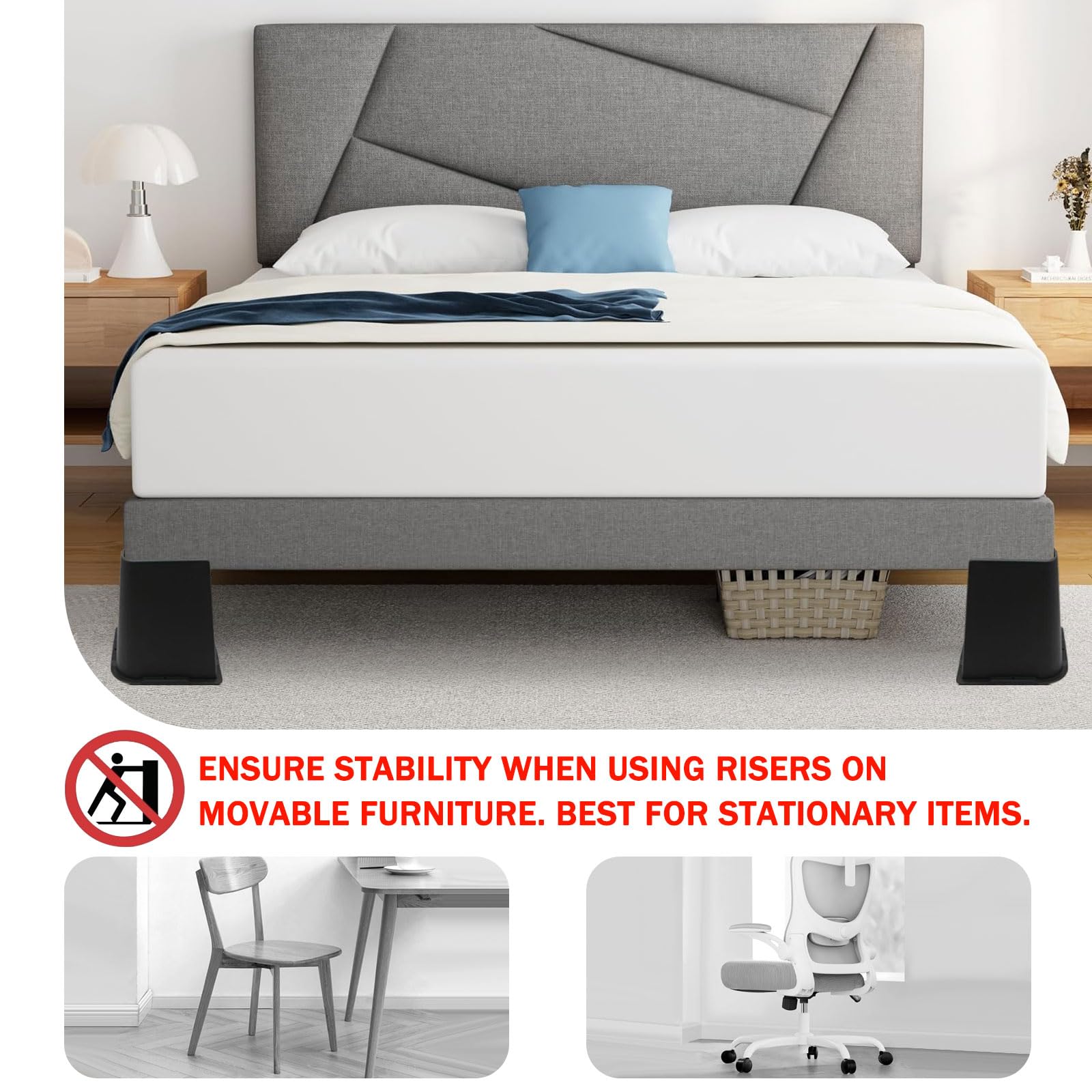 Elevadores para Cama ANNKUT de 8 Pulgadas de Alta - Imagen 5