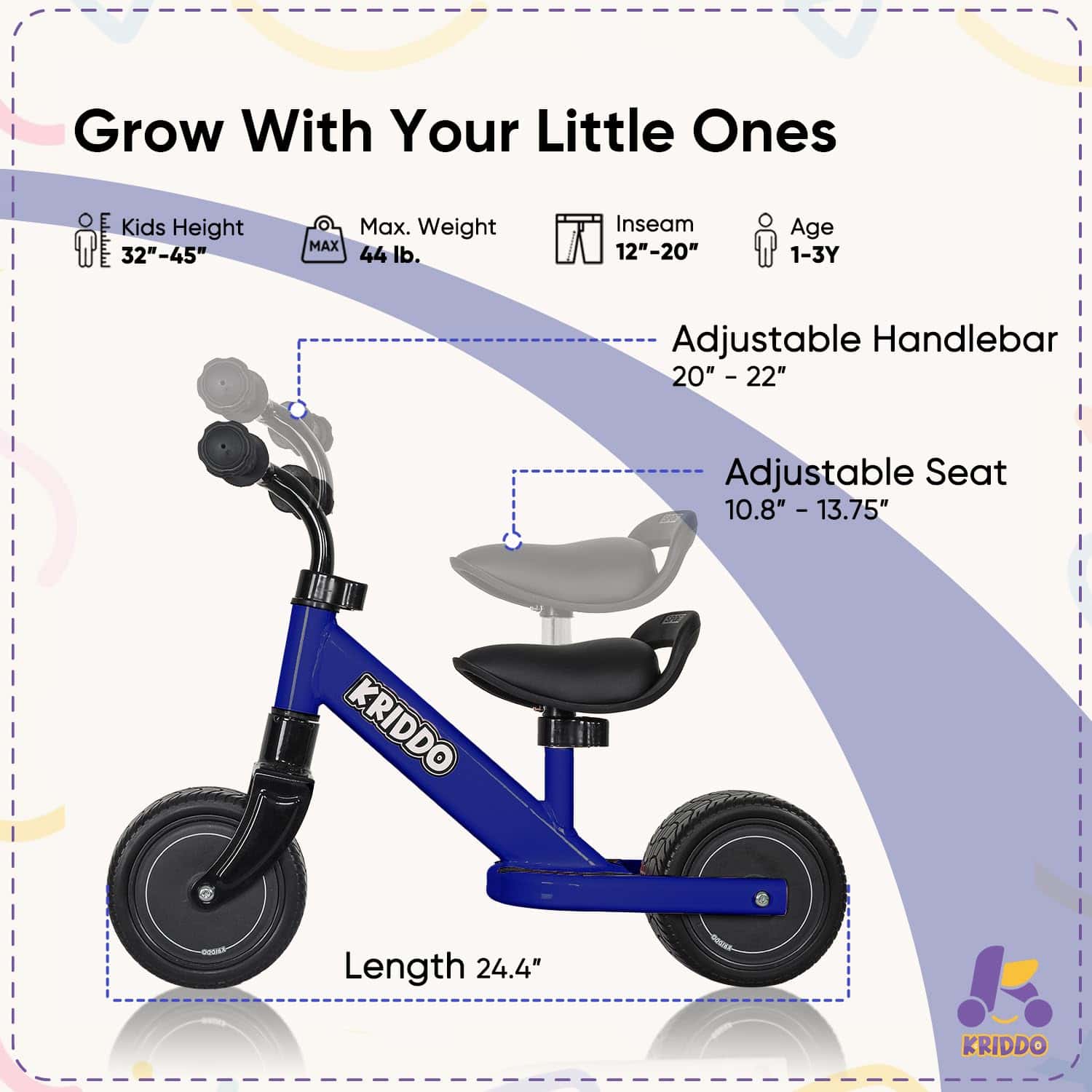 Bicicleta de Equilibrio para Bebés Diseño Mini Cruiser con - Imagen 6