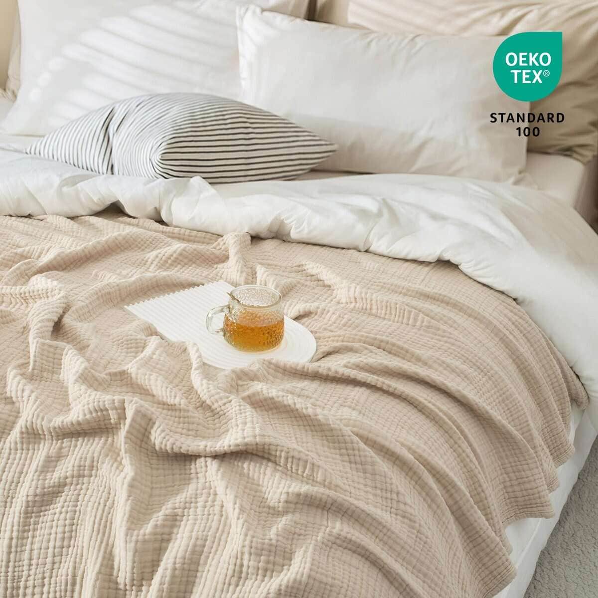 Carriediosa Manta de Algodón Muselina 100% 70" X 80" Tamaño - Imagen 3