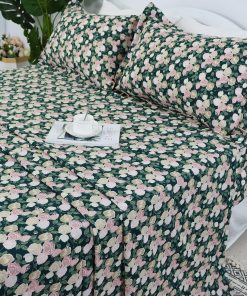 Juego de ropa de cama con estampado vintage de rosas