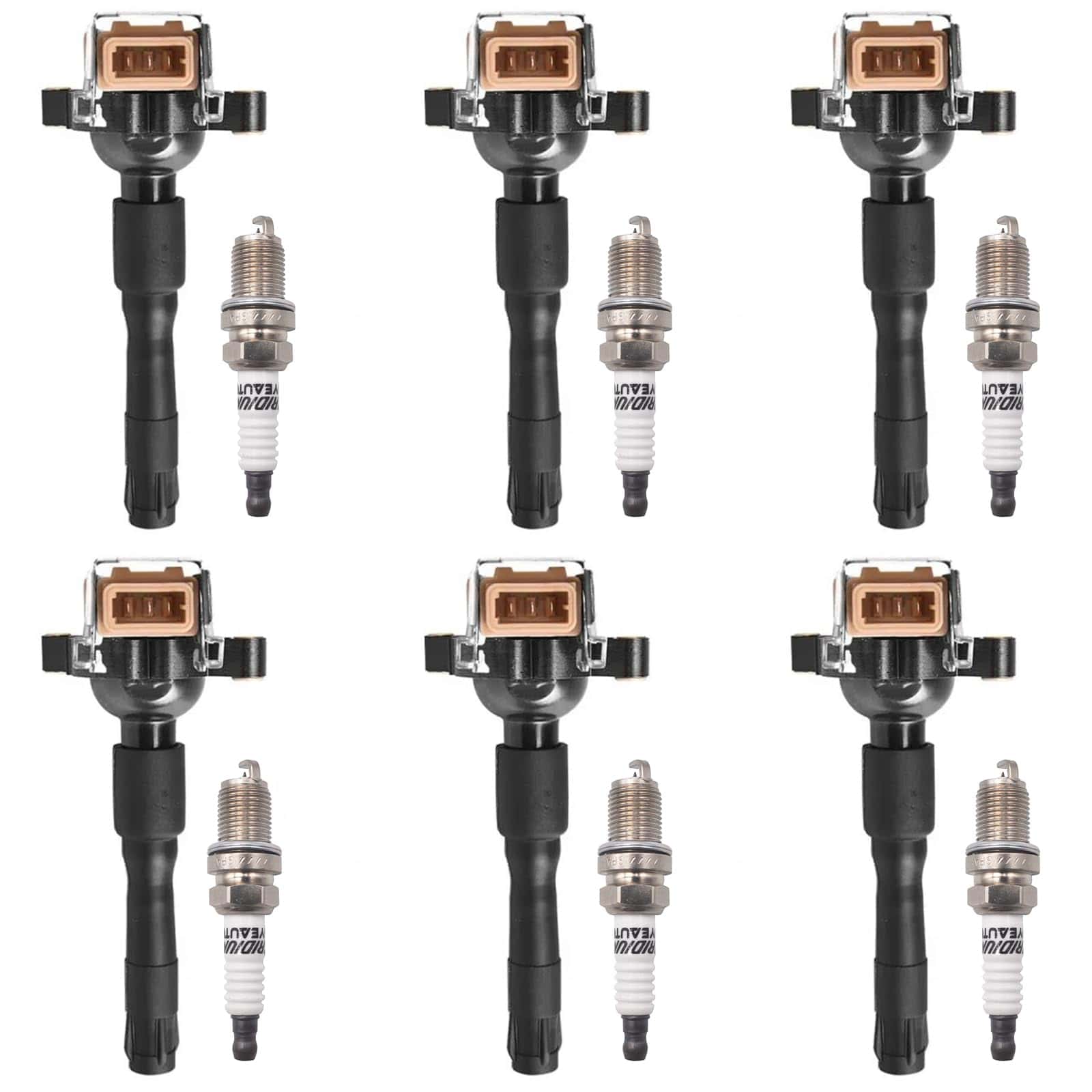 Paquete de Bobina de Encendido OYEAUTO con Bujía de Iridio