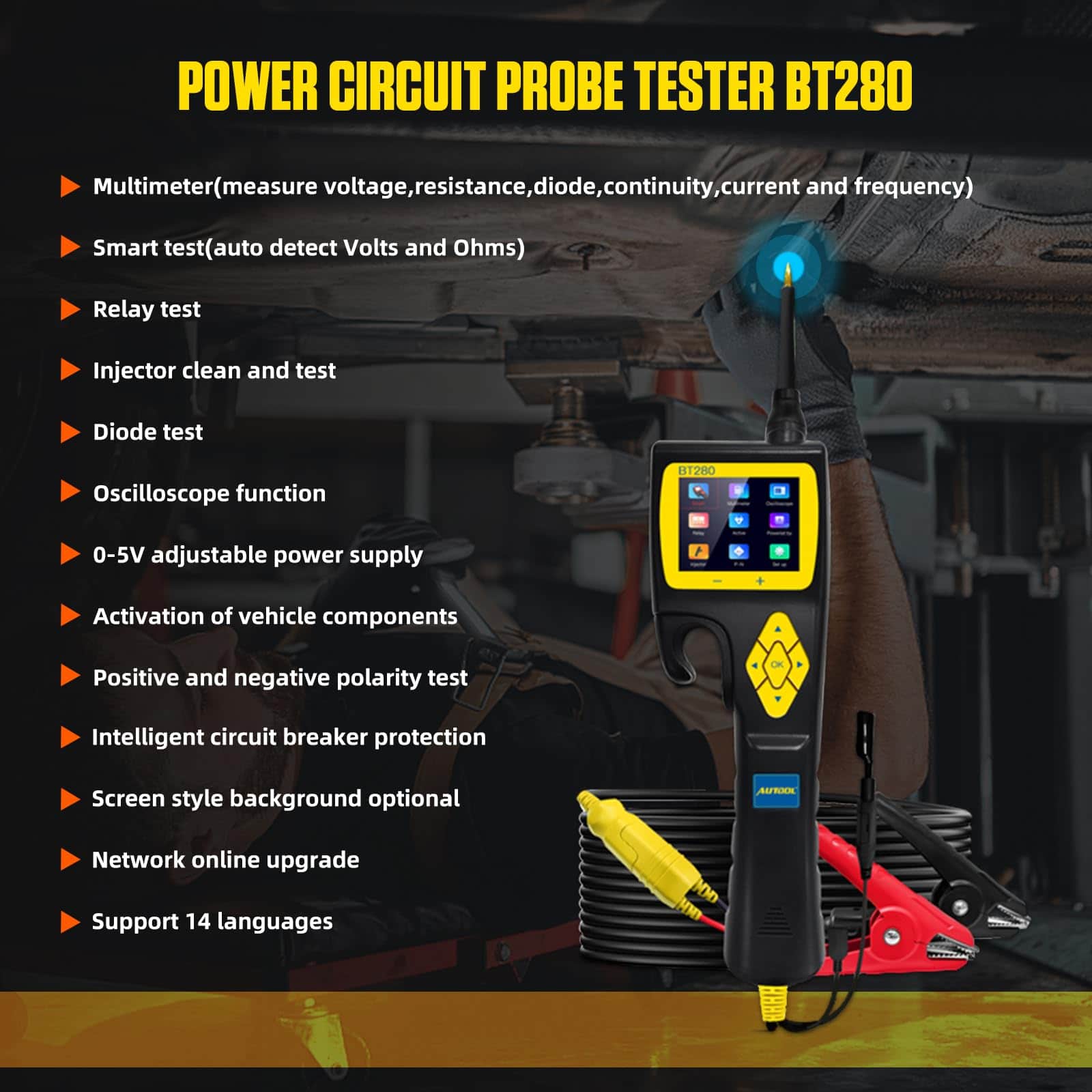 Probador de circuitos automotrices AUTOOL, Kit de sonda de - Imagen 3