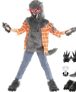 Disfraz de Hombre Lobo de Halloween para Niños, Traje de