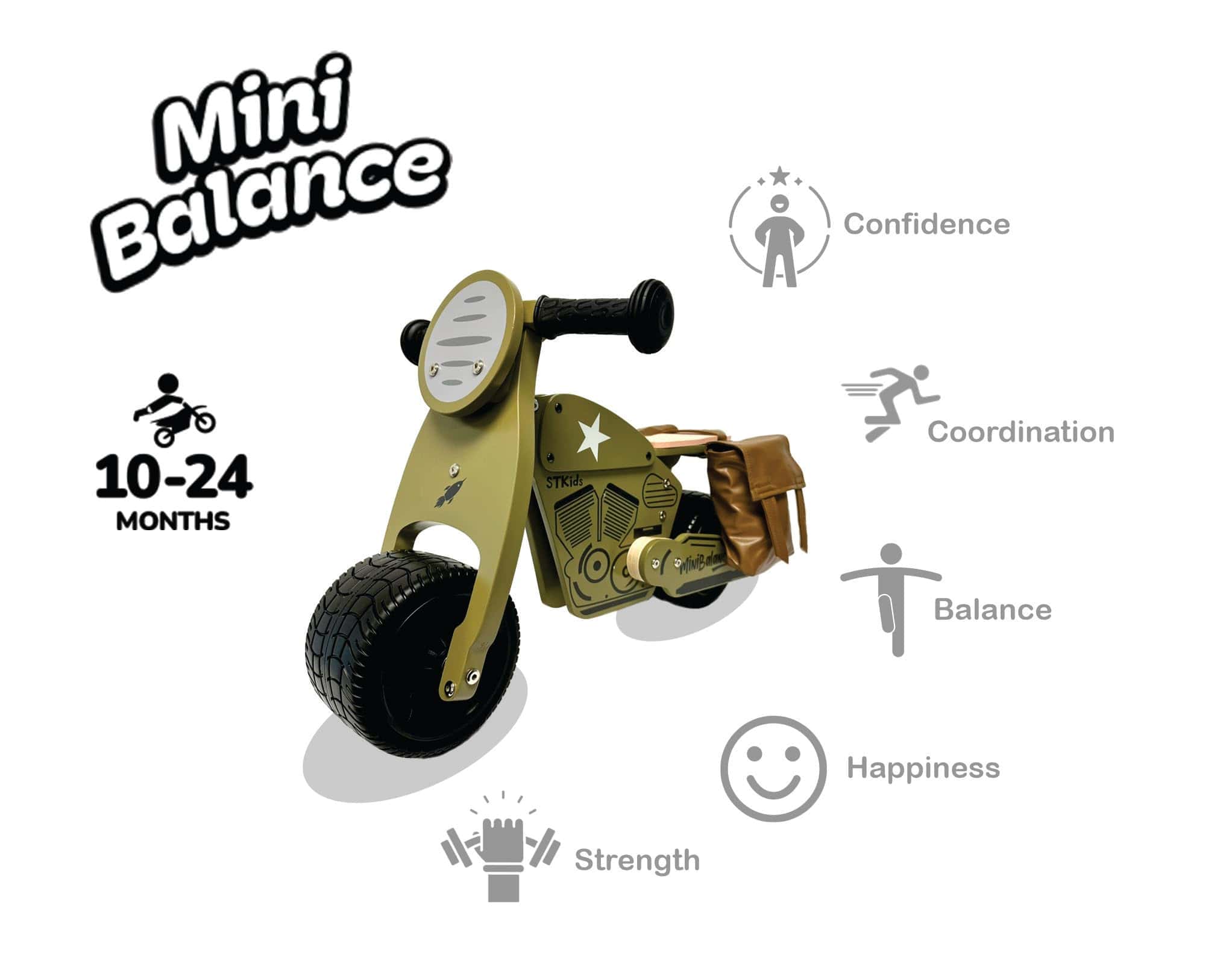 MiniBalance de Madera, Bicicleta de Equilibrio para Bebés - Imagen 10
