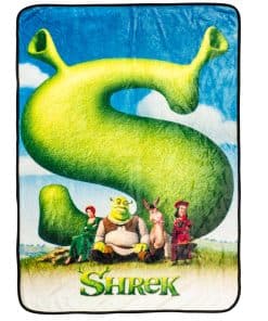 Manta de Franela Shrek con Póster de la Película con Asno,