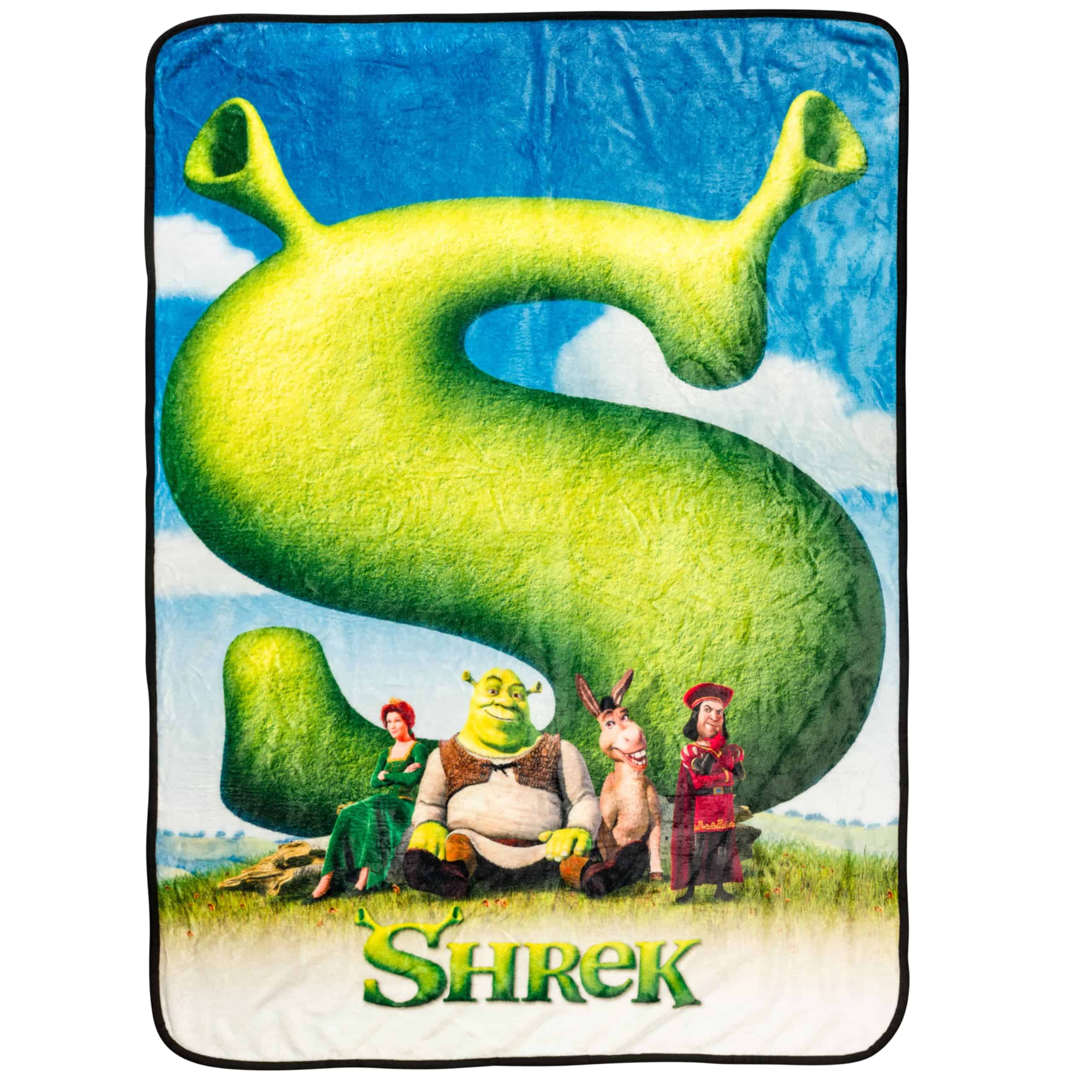 Manta de Franela Shrek con Póster de la Película con Asno,