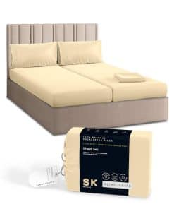 Juego de sábanas split king de Olive + -Crema de Mantequilla